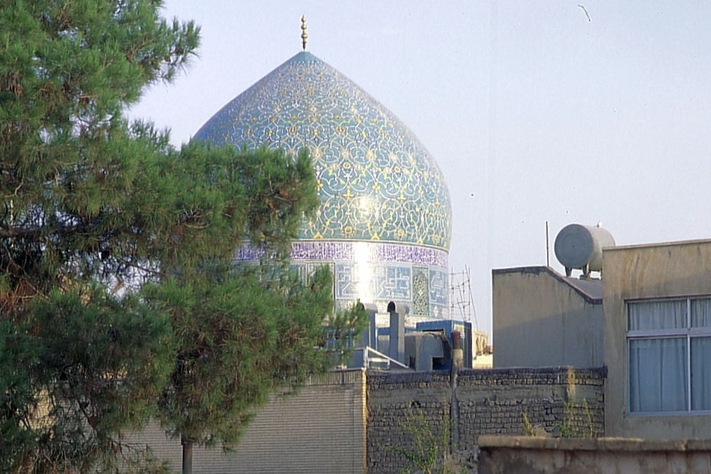 Kuppel der Shah-Moschee vom Hoteldach