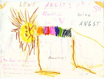 Kinderzeichnung: Glücklicher Löwe