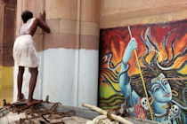 Göttin Kali am Gangesufer in Benares